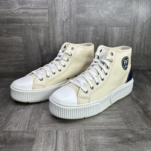 PF. Flyers Center Alston Hi Men's 10.5/Women's 12 Ivory Hightop Shoes - Picture 3 of 8